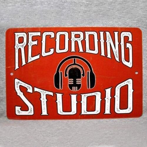 8x12 Recording Studio Tin Sign Vintage Funny Creature Iron Painting Metal Plate Personality Novelty