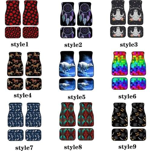 Aimaao Ornate Traditional Paisley Elements with Details in Bohemian Design Cars Floor Mat 4 Pcs Universal Auto Front Rear