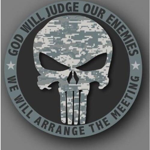 GOD WILL JUDGE OUR ENEMIES WE'LL ARRANGE THE MEETING Car Stickers and Decals Bumper Window Laptop Decals Accessories for Car KK