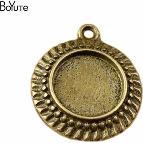 BoYuTe (50 Pieces/Lot) Cabochon 12MM Pendant Blank Wholesale Vintage Style Handmade Diy Jewelry Accessories Parts