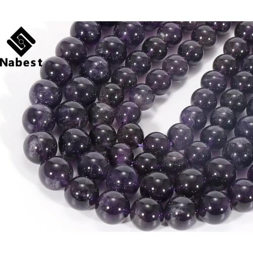 Top Grade Natural Stone Bead Amethyst Round Loose Beads For Jewelry Making DIY Necklace Bracelet Pendent 4 6 8 10 12mm