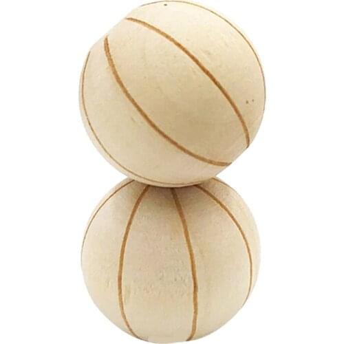 667E 20 Pcs 18mm Natural Eco-Friendly Wooden Round Carved Beads DIY Jewelry Decorations Making Accessories