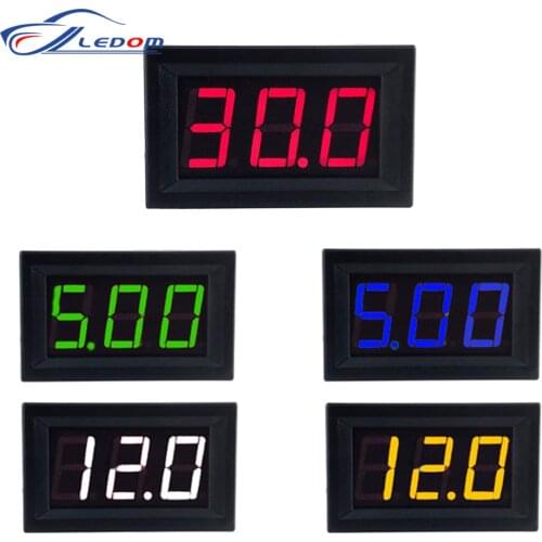 Mini Digital Voltmeter DC 4.5V to 30V Voltage Panel Meter Red/Blue/Green/White For 6V 12V Electromobile Motorcycle Car