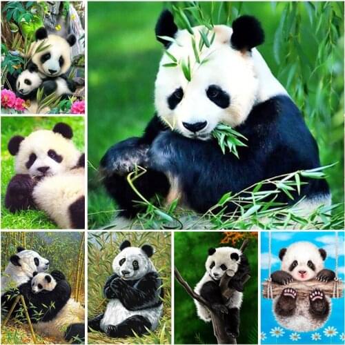 DIY 5D Panda Diamond Mosaic Needlework Rhinestone Painting Embroidery Full Drills Cross Stitch Sets Art Crystal Craft Decor
