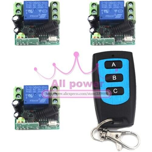 Home Automation DC 12V 1CH Remote Control Light Switch RF Gate Garage Door Transmitter and Receiver