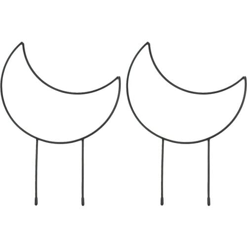 And Moon-shaped Iron Plant Rack Stake Climbing Bracket Frame Flower Stand 2PCS Lovely Shape Garden Tool Fixed Poles Support