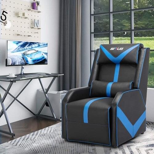 Gaming Recliner Chair Single Living Room Sofa Racing Style Ergonomic Lounge Sofa Modern PU Leather Recliner Home Theater Seat