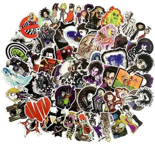 10/30/50 Classic Movie Scissor Hand Edward Graffiti Sticker Cartoon Animation Notebook Car Fridge Waterproof Sticker Wholesale