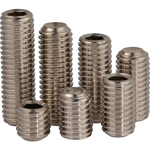 Nickel Plated Hex Hexagon Socket Allen Cup Point Grub Screw Set Bolt M2.5 M3 M4 M5 M6 M8 M10