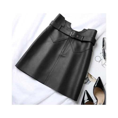 2019 New Fashion Genuine Real Sheep Leather Skirt J29
