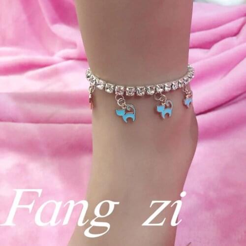 2021 new womens Pendant ankles wholesale fashion Rhinestone tennis chain ankles jewelry shining crystal charm foot jewelry