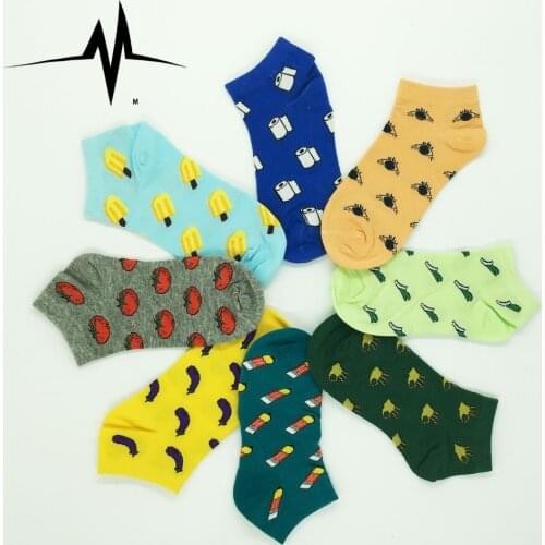 New Cute Fruit Color Love Candy 10 Colors Cotton Sock Summer Style Womens Socks Tomato Eggplant Womens Thin Sock Slippers
