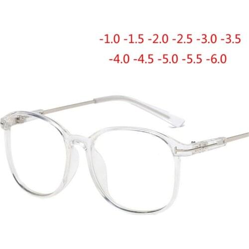 Retro Oversized Oval Myopia Eyeglasses Finished Women Men Big Frame Prescription spectacle Oculos De Grau -1.0 -1.5 -2.0 To -6.0