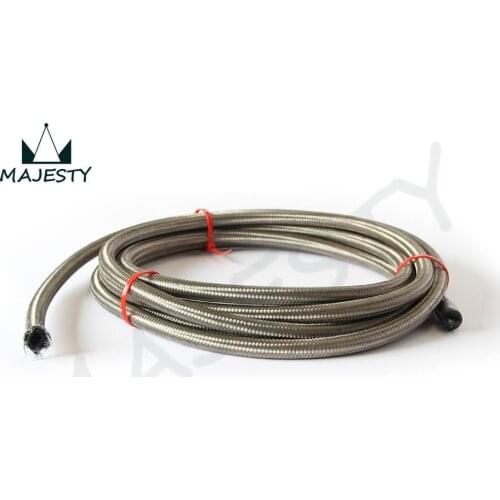STAINLESS STEEL BRAIDED 1500 PSI -8AN AN8 8-AN OIL/FUEL/GAS LINE/HOSE 1meter/ 3FEET AN8 SS BRAIDED HOSE hose color silver