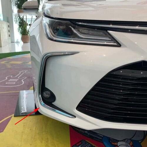 Car styling Foglight Eyebrows Eyelid Frame Trim Fog light lamp Cover Sticker Decal Trim For Toyota Corolla 2019 Car Accessories