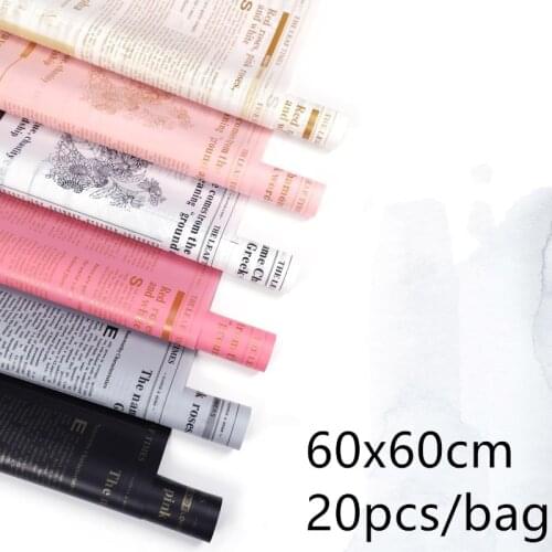 20pcs English Plant Introduction Print Gold Print Waterproof Flower Wrapping Papers Bouquet packing Papers Valentines Day Gifts