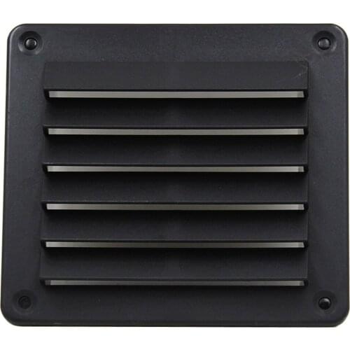 ABS Plastic Stamped Louvered Vent for Marine Boat Yacht Caravan - Rectangular - 140x126mm/ 5.5'' x 5'', Black