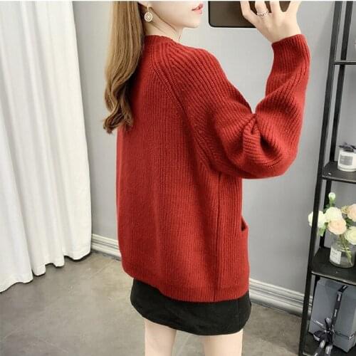 Lazy Wind Spring Autumn Cardigan Sweater Woman 2021 New Fashion Loose All-Match Long-Sleeved knitting Sweaters Tops Female A361