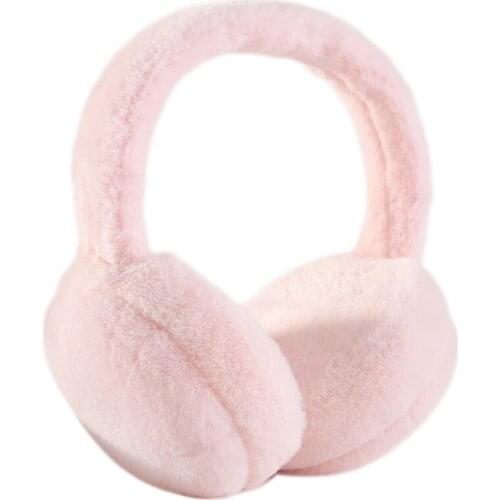 Women Men Winter Warm Cute Faux Furry Earmuffs Headband Outdoor Windproof Solid Color Foldable Fluffy Ear Covers Warmers