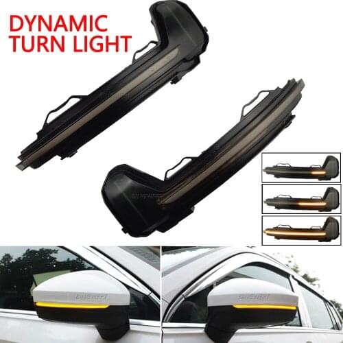 2 Pieces For VW Volkswagen Tiguan MK2 Touareg MK3 2017-2019 Dynamic LED Turn Signal Blinker Mirror Flasher Light
