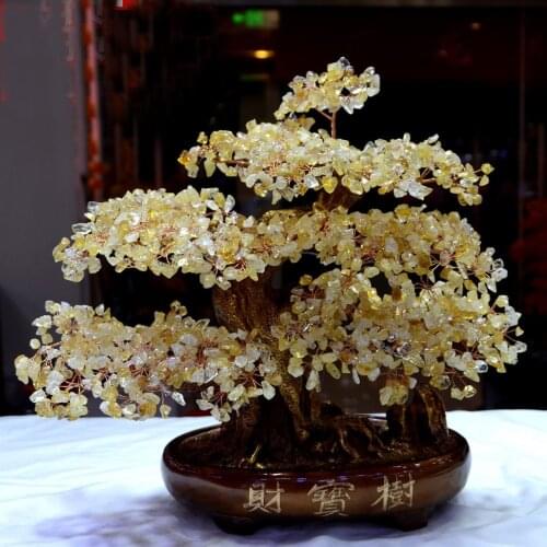 2020 GOOD GIFT # Bring in wealth home shop company Money Drawing efficacious Mascot Crystal Pachira money Tree FENG SHUI statue