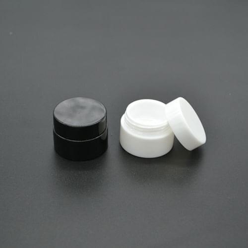 6ps High Quality, Empty, colorful, 5 Gram plastic Black white Pot Jars, Cosmetic Containers, cream jars cosmetic packaging