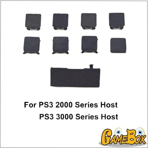 9pcs/set Rubber Boot Pad Feet Plastic Screw Cover Kit for Sony PS3 Dust Plug Rubber Pad For Playstation3 PS3 Slim 2000/3000 Host