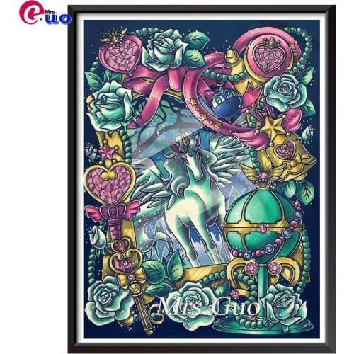 5d Diamond painting anime princess beautiful girls Rose Key Unicorn 5D diamond embroidery sale diamond mosaic picture Home decor