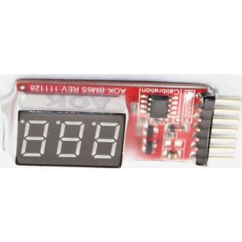 AOK 2s-6s 7.4v-22.2v cells Lipo Battery Tester portable Voltage Meter Indicator LED Indicator Tester Test Indicator