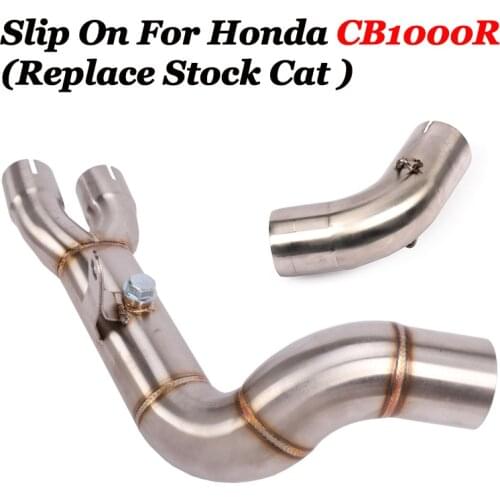 For 2009-2018 Honda CB1000R Delete Catalyst Motorcycle Exhaust Pipe Mid Link Pipe Slip On Original Muffler Stainless Steel