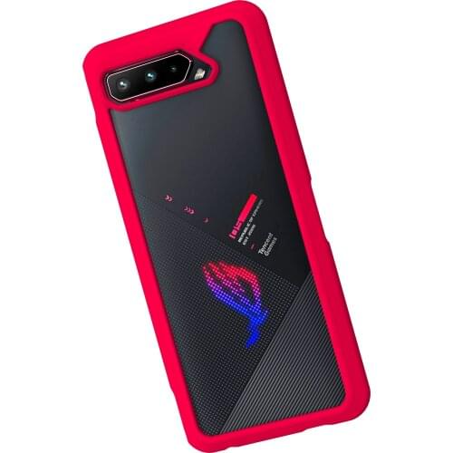 For ASUS Rog5 Case Rog Phone 5pro Ultimate ZS673KS Crystal Bumper Back Cover TPU+PC Easy Heat Dissipiation Shockproof