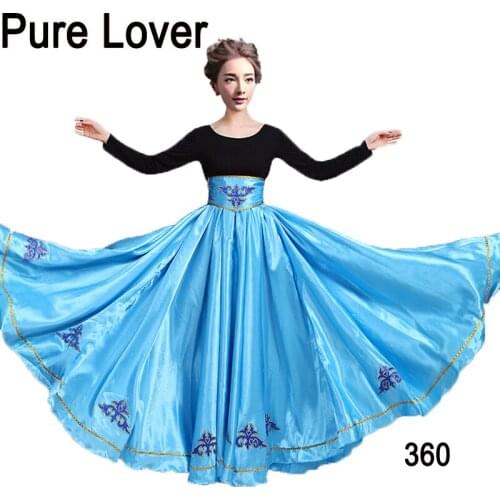 FEECOLOR Spanisch Flamenco Skirt 360 Degree ATS Clothing Long Full Circle Gypsy Tribal Belly Dance