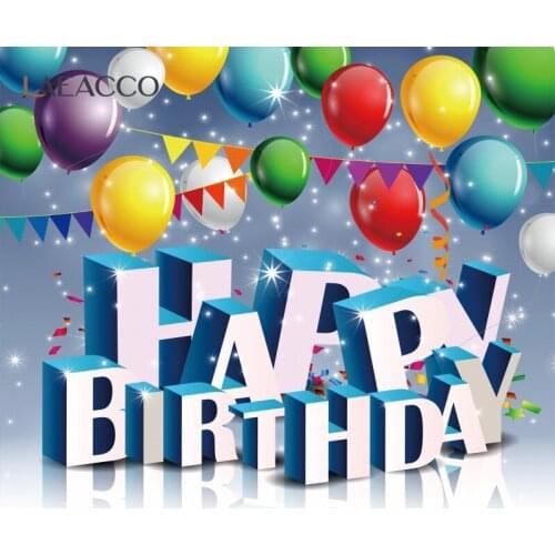 Laeacco Stripes Balloons Photography Backgrounds For Happy Birthday Portrait Customized Photographic Backdrops For Studio Photo
