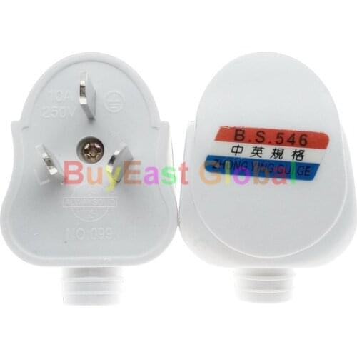 Lot 5) China, Ausralian 3-Pin DIY Rewireable Power Plug AC100~250V 10A White Color