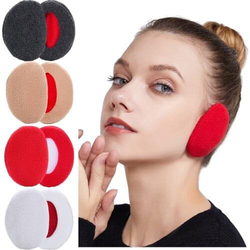 1Pair Fashion Bandless Earmuffs Men Women Winter Thick Warm Fleece Ear Covers Cold Weather Ear Warmer Outdoor Ear Warmer