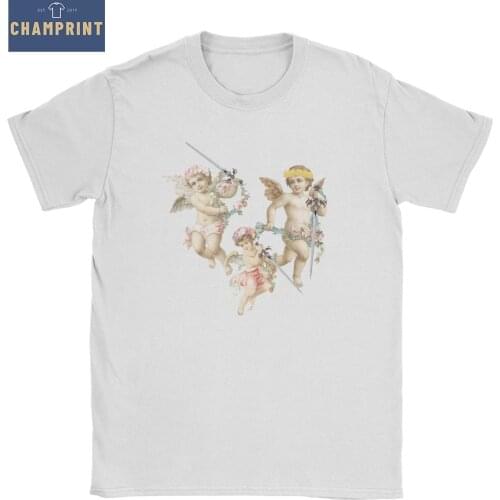Men T-Shirts Valentines Weapons Angel Kawaii Cherub 100% Cotton Tees Short Sleeve T Shirts Round Collar Clothes Gift Idea