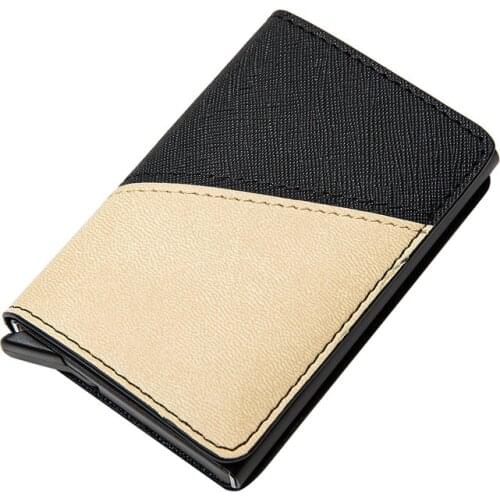 Bycobecy Men And Women 2021 New Fashion Mixed Color RFID Credit Card Holder Pu Leather Aluminum Card Wallet Slim ID Card Holder