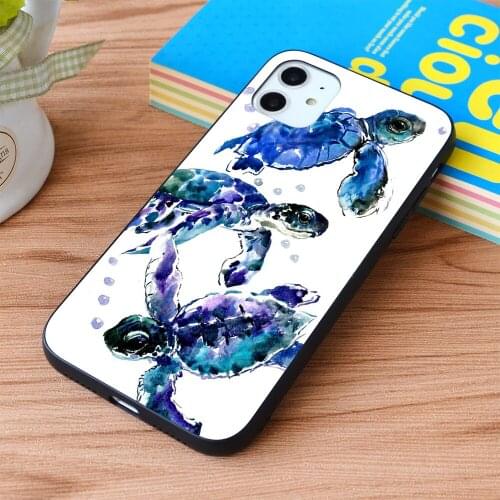 For iPhone Three Sea Turtles Soft TPU border Apple iPhone Case
