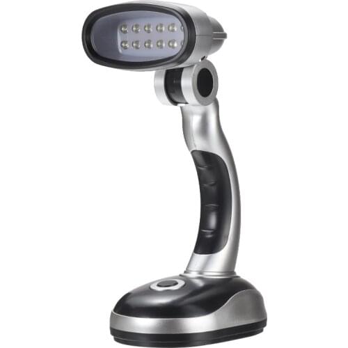 Battery Operated Led Table Lamp 12 LED Bedside Reading Desk Lamp Bright Nigh Light for Student Book Reading Light