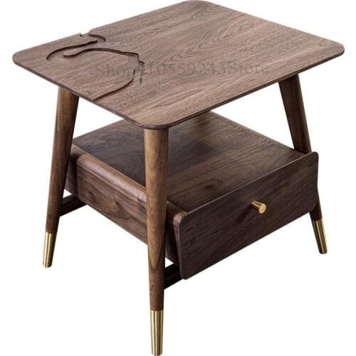 Nordic Ins White Oak Solid Wood Bedside Table Sofa Corner Several Bedroom Simple Modern Bedside Table D4