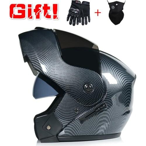 2020 Newest DOT Approved Safety Modular Flip Motorcycle Helmet Voyage Racing Dual Lens Helmet Interior Visor VIRTUE-903