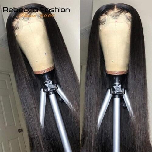 13x4 Lace Front Human Hair Wigs Pre Plucked Brazilian Straight Remy Rebecca Hair 28 30 inch Lace Frontal Wig For Black Women