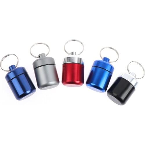 Portable Aluminum Alloy Waterproof Pill Box Container Medicine Storage Box Bottle Case Medicine Bottle With Key Ring New