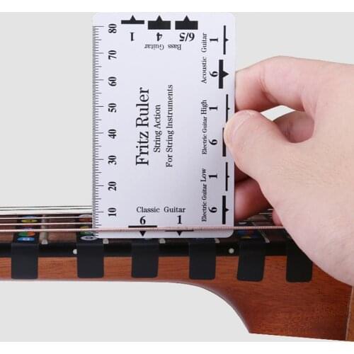 Portable Guitar String Action Gauge String Pitch Ruler Measuring for Bass Classical Electric Acoustic Guitar Tools Parts Rulers