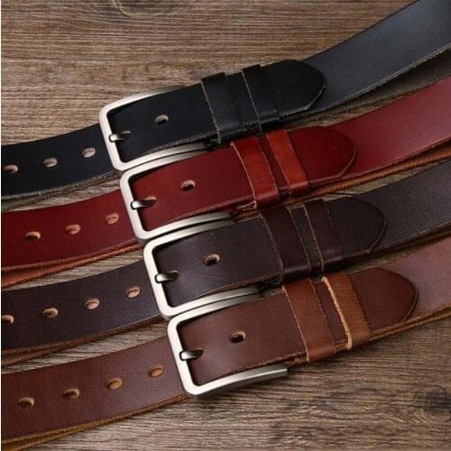 Personalized Fashion Argentina Belt Mens Leather Top Layer Pure Cowhide Alloy Pin Buckle Retro Casual Pants Belt