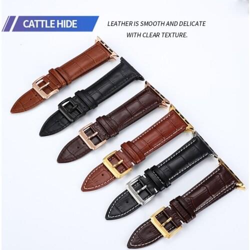 Strap Apple Watch strap Apple Watch 4 3 iwatch strap 42 mm 38 mm correa 44 mm / 40 mm stainless steel butterfly buckle leather s