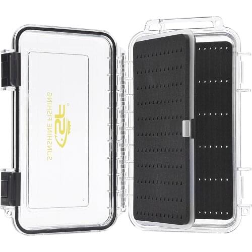 Sf Fly Fishing Box Fly Lure Fliles Streamer Waterproof Plastic with Removable Foam Sheets