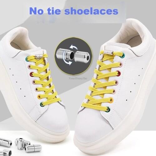 No Tie Shoe laces Flat Shoelaces for Sneakers Elastic Laces without ties Kids Adult Quick lace for Shoes Rubber Bands Shoestring