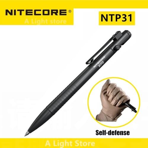 Nitecore NTP31 Tactical Pen for Self-defense Tactical Glass Breaking and Daily Writing Aluminum alloy with Tungsten Steel bezel