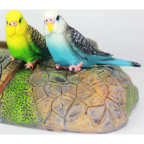 Creative Simulation Parrot Parakeet Miniature Landscape Ornament Animal Model Lawn Figurine Bird Photography Props decor Crafts